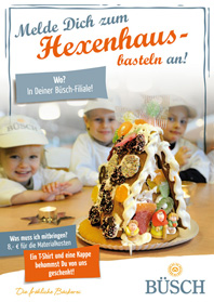 Plakat Hexenhausbasteln 2011 der B�ckerei B�sch